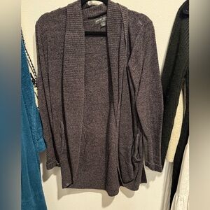 Barefoot dreams cardigan, gray, medium